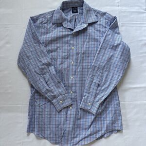 Brooks Brothers Mens 15 1/2-32/33 Blue Purple Check Madras Long Sleeve 1818